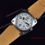 Swiss Replica Bell & Ross BR 03-92 Watch 42mm White Dial Brown Leather Band